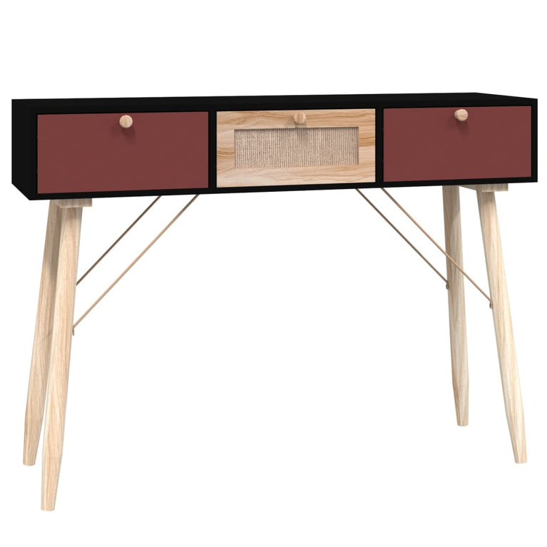 Wandtafel met lades 105x30x75 cm bewerkt hout MeubelReus