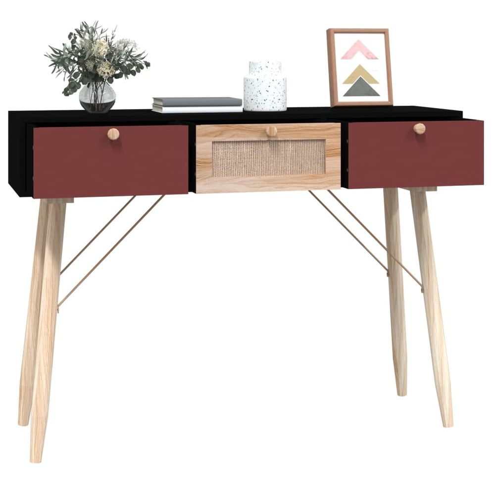 Wandtafel met lades 105x30x75 cm bewerkt hout MeubelReus