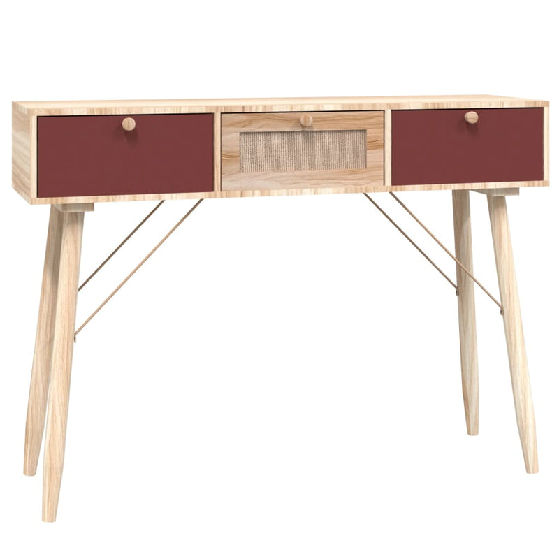 Wandtafel met lades 105x30x75 cm bewerkt hout MeubelReus