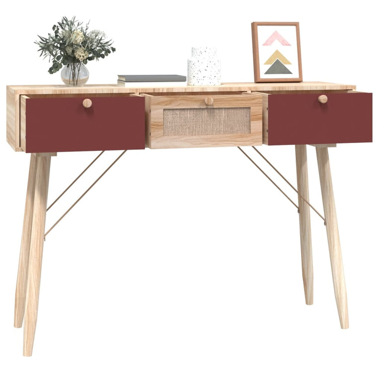 Wandtafel met lades 105x30x75 cm bewerkt hout MeubelReus
