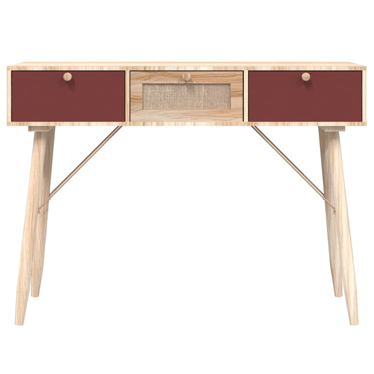 Wandtafel met lades 105x30x75 cm bewerkt hout MeubelReus