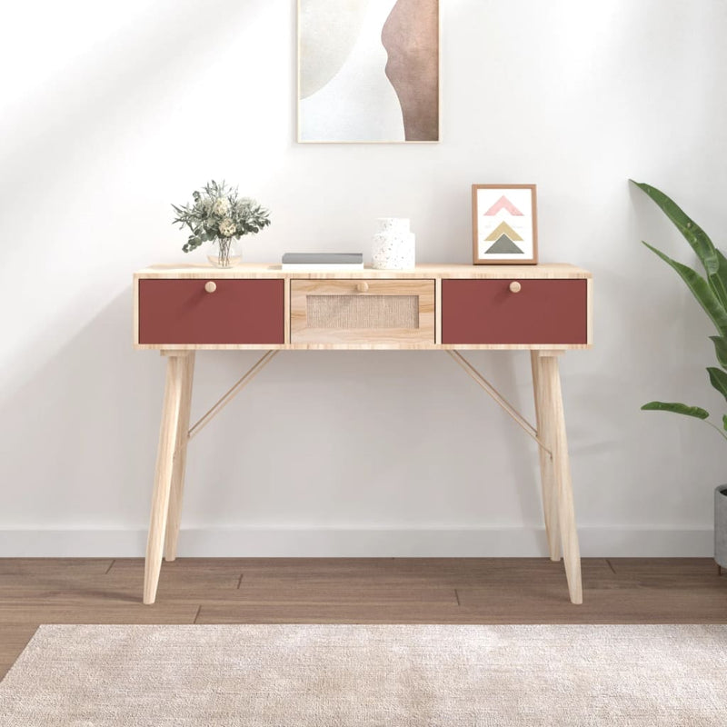 Wandtafel met lades 105x30x75 cm bewerkt hout MeubelReus