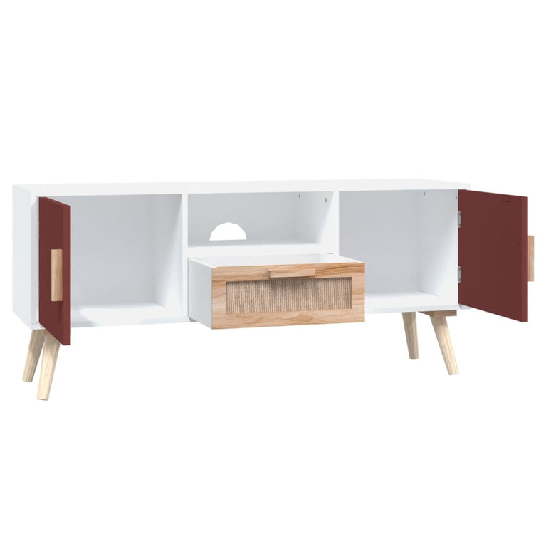 Tv-meubel met deuren 105x30x45 cm bewerkt hout MeubelReus