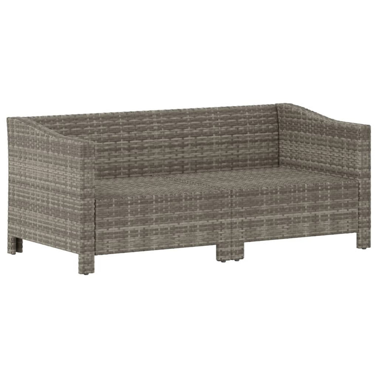 2-delige Loungeset met kussens poly rattan grijs MeubelReus