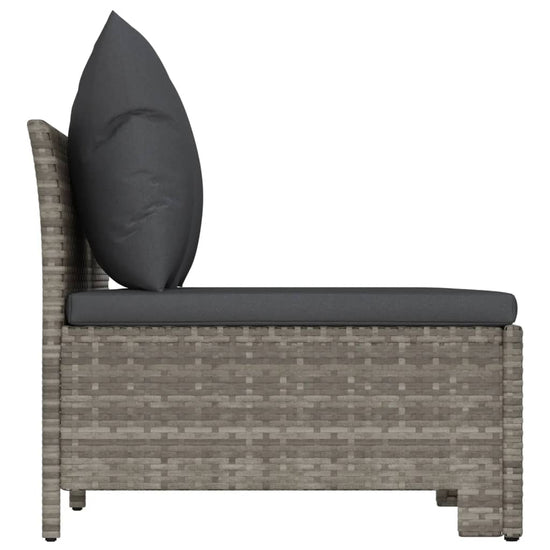 3-delige Loungeset met kussens poly rattan grijs MeubelReus