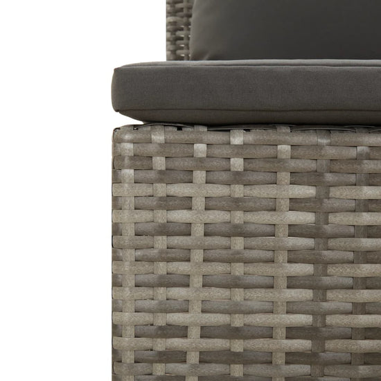 3-delige Loungeset met kussens poly rattan grijs MeubelReus