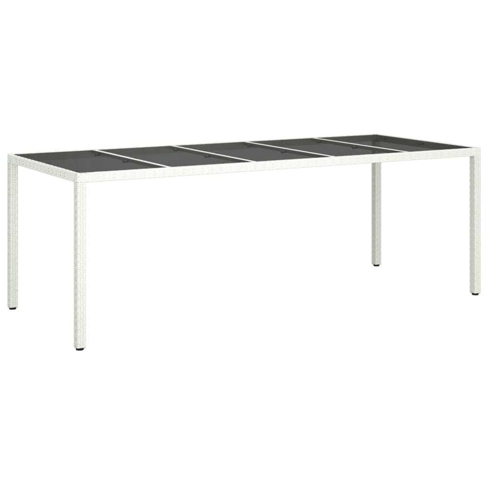 Tuintafel 250x100x75 cm poly rattan en gehard glas wit MeubelReus