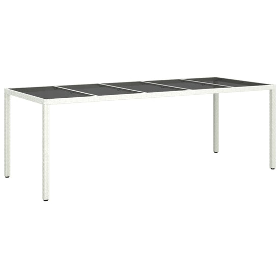 Tuintafel 250x100x75 cm poly rattan en gehard glas wit MeubelReus