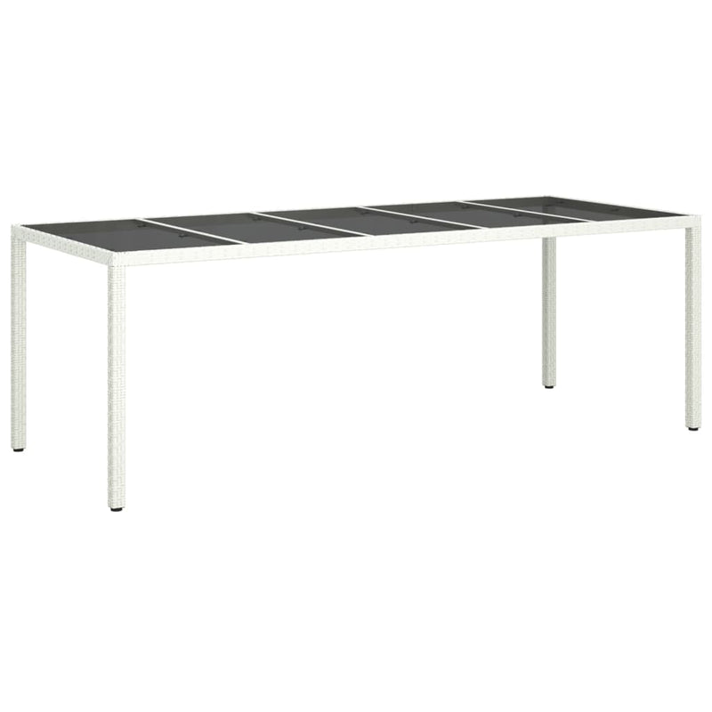 Tuintafel 250x100x75 cm poly rattan en gehard glas wit MeubelReus