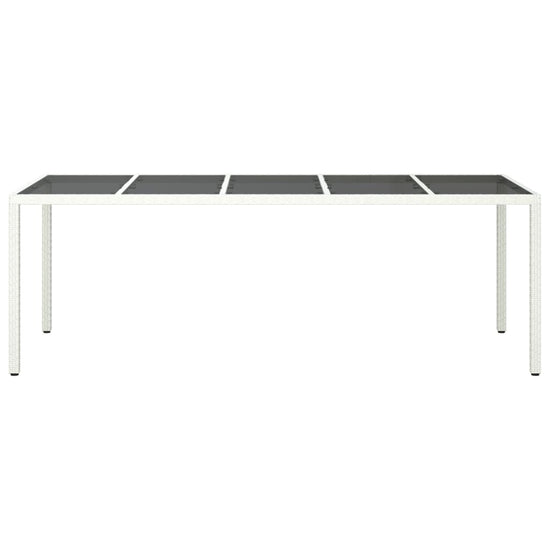Tuintafel 250x100x75 cm poly rattan en gehard glas wit MeubelReus