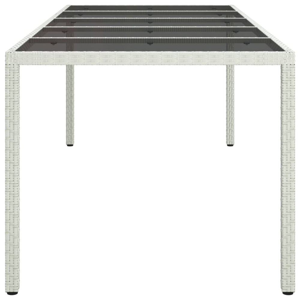 Tuintafel 250x100x75 cm poly rattan en gehard glas wit MeubelReus