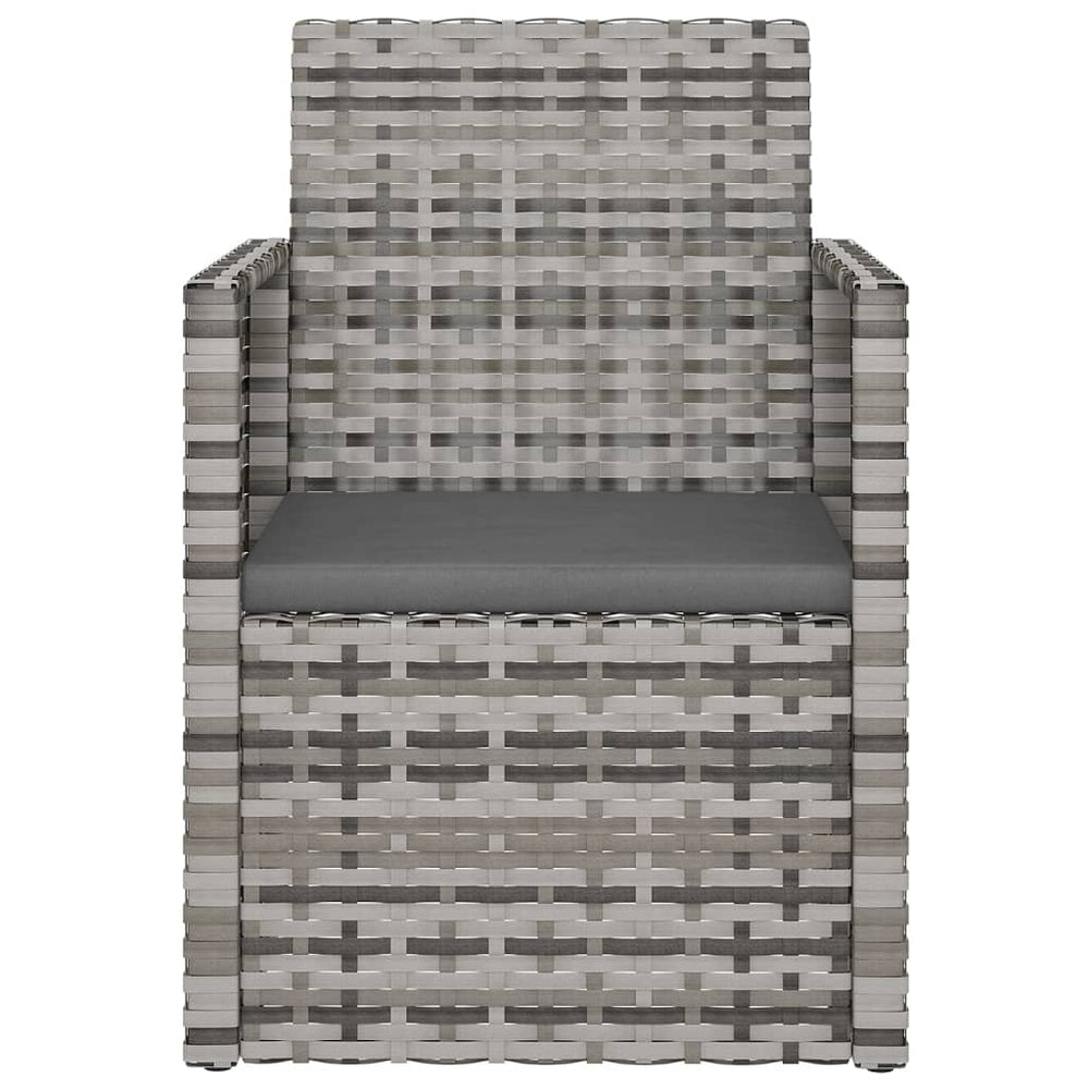 Tuinstoel met kussens poly rattan grijs MeubelReus