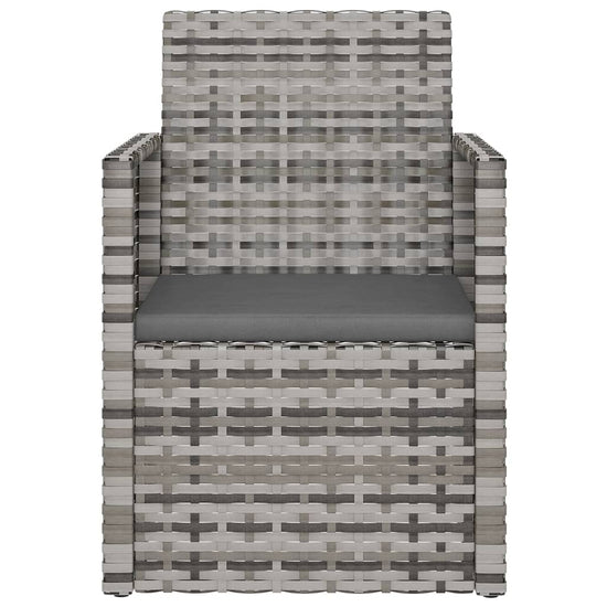 Tuinstoel met kussens poly rattan grijs MeubelReus