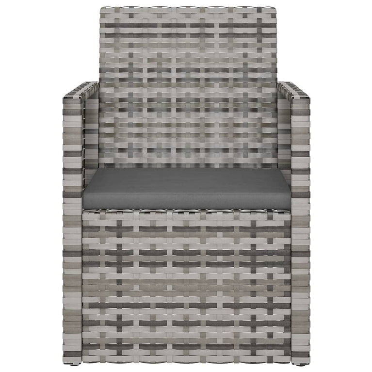 Tuinstoel met kussens poly rattan grijs MeubelReus