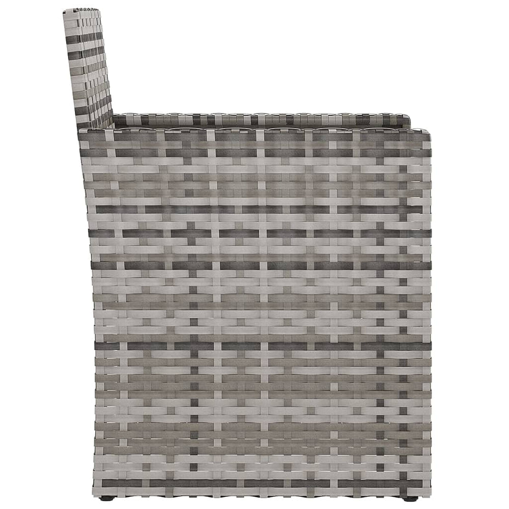 Tuinstoel met kussens poly rattan grijs MeubelReus