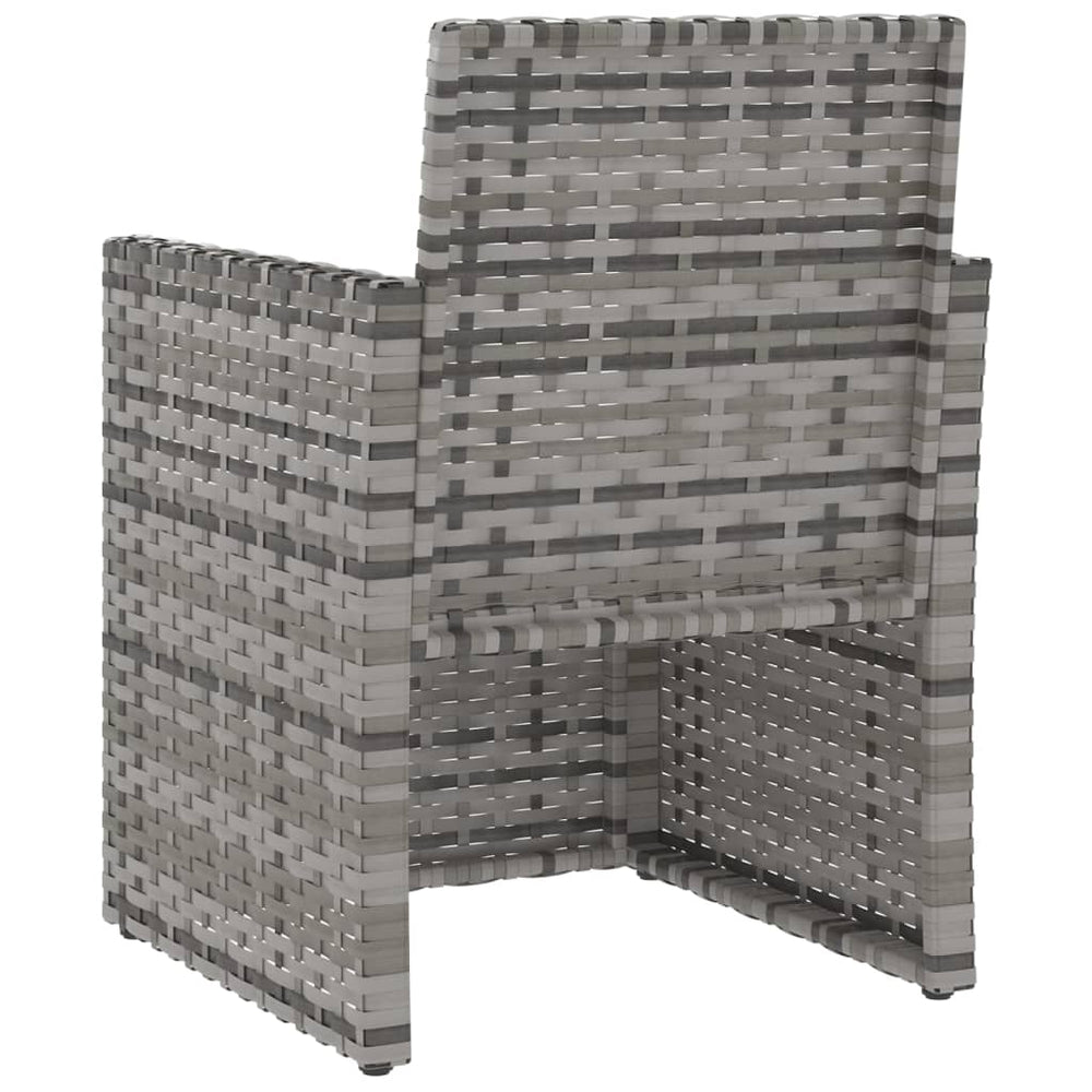 Tuinstoel met kussens poly rattan grijs MeubelReus