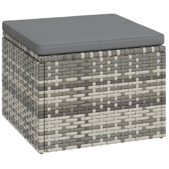 3-delige Loungeset met kussens poly rattan grijs MeubelReus