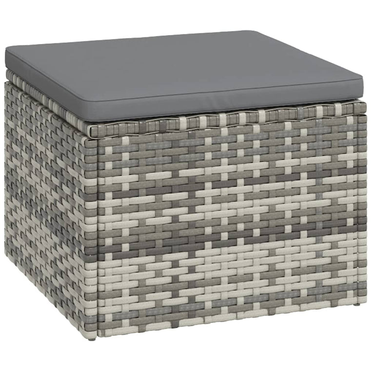 3-delige Loungeset met kussens poly rattan grijs MeubelReus