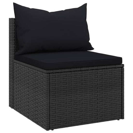 Tuinmiddenbanken met kussens 2 st poly rattan zwart MeubelReus