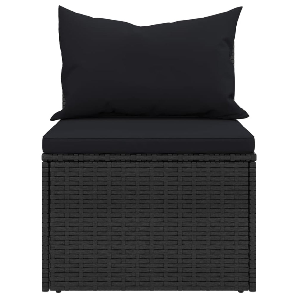 Tuinmiddenbanken met kussens 2 st poly rattan zwart MeubelReus