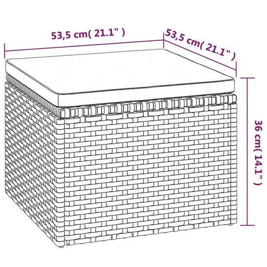 Tuinbank 3-zits met dak en voetenbank poly rattan zwart MeubelReus