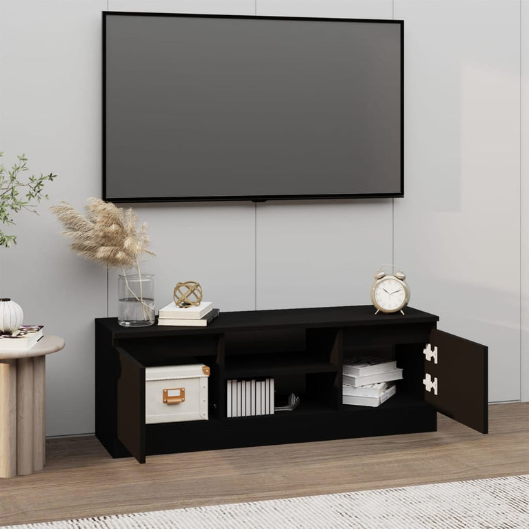 Tv-meubel met deur 102x30x36 cm zwart MeubelReus