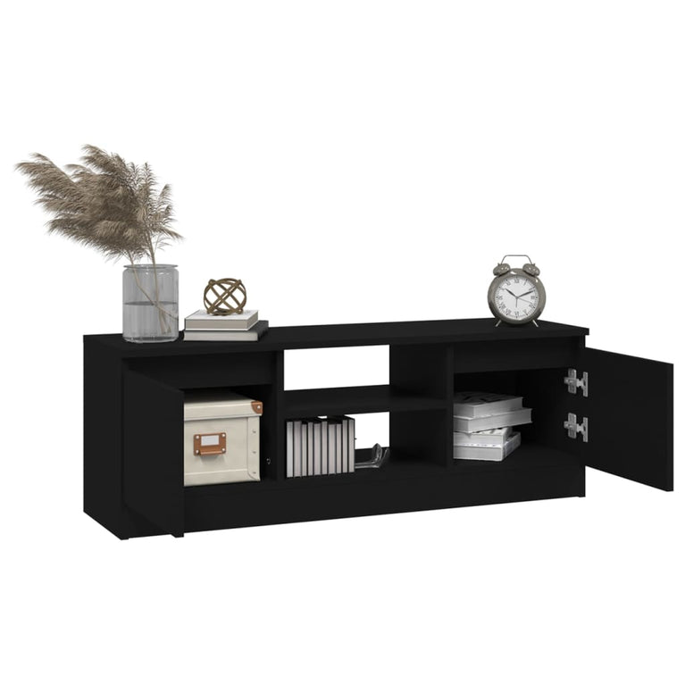 Tv-meubel met deur 102x30x36 cm zwart MeubelReus