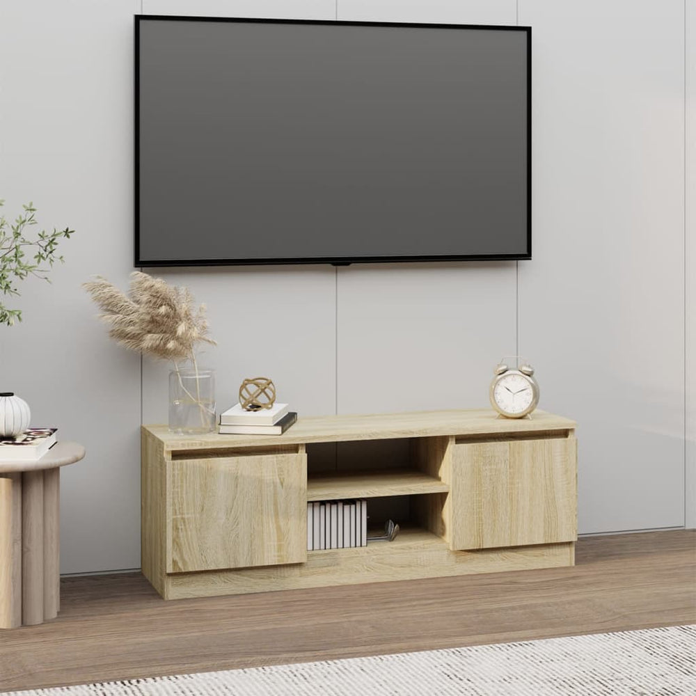 Tv-meubel met deur 102x30x36 cm sonoma eikenkleurig MeubelReus