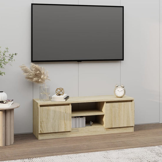 Tv-meubel met deur 102x30x36 cm sonoma eikenkleurig MeubelReus