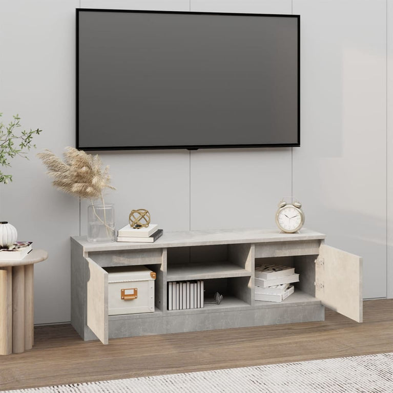 Tv-meubel met deur 102x30x36 cm betongrijs MeubelReus