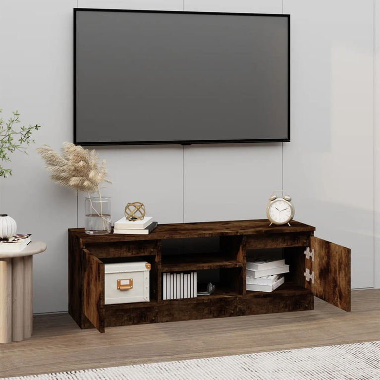 Tv-meubel met deur 102x30x36 cm gerookt eikenkleurig MeubelReus