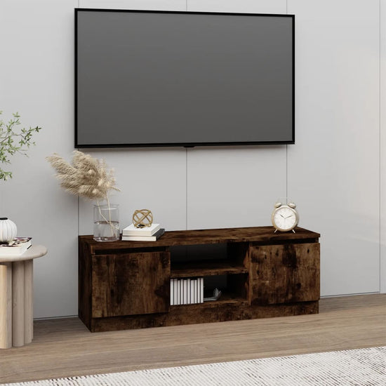 Tv-meubel met deur 102x30x36 cm gerookt eikenkleurig MeubelReus