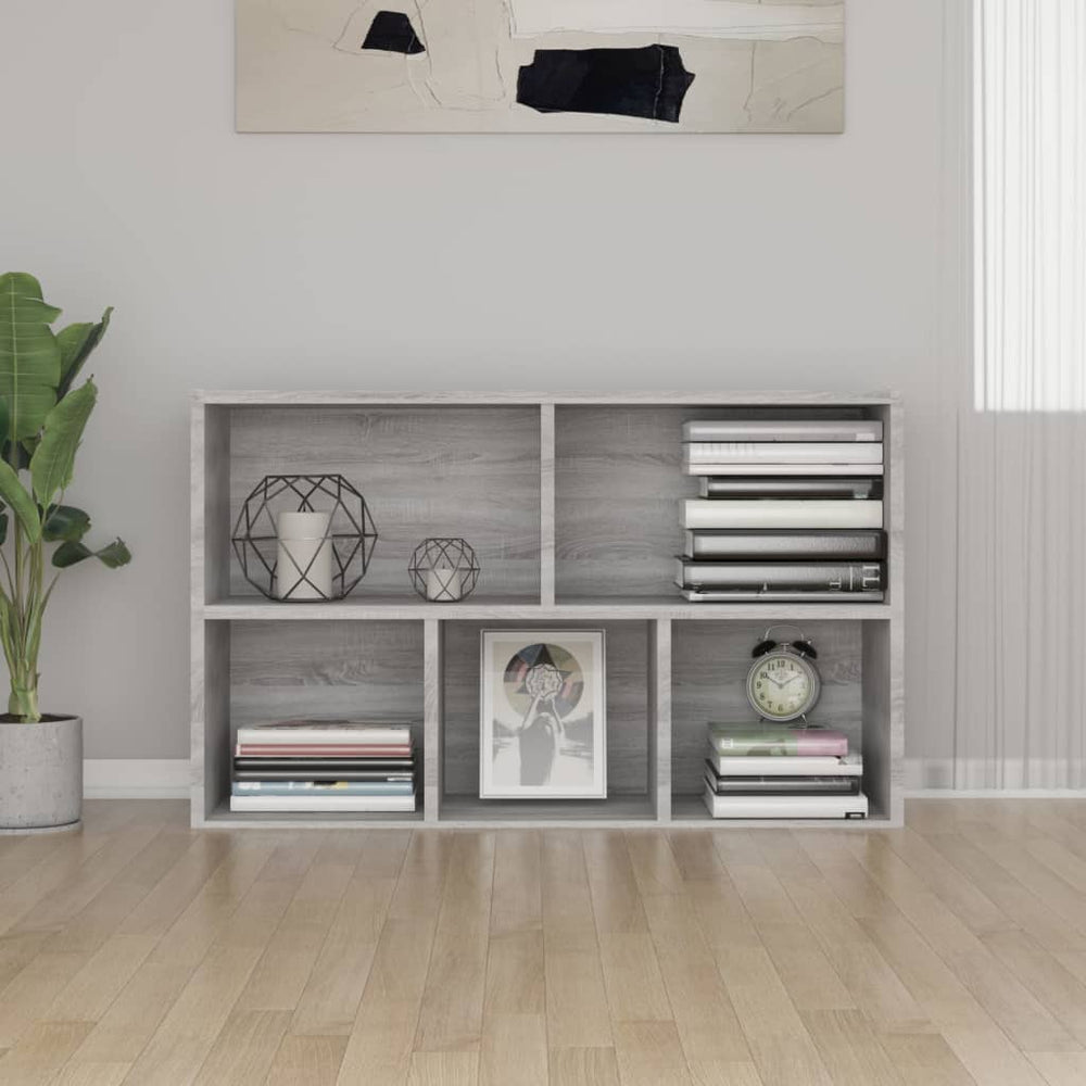 Boekenkast/dressoir 50x25x80 cm bewerkt hout sonoma grijs MeubelReus