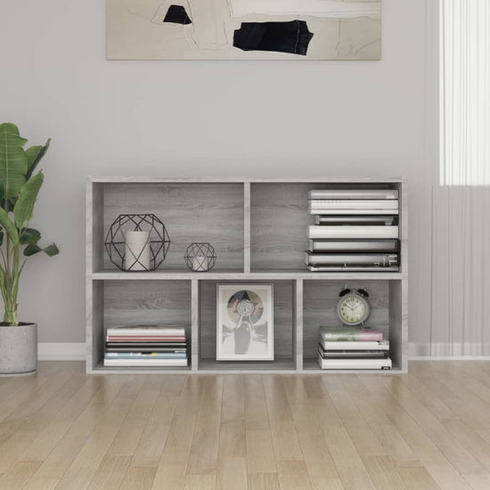 Boekenkast/dressoir 50x25x80 cm bewerkt hout sonoma grijs MeubelReus