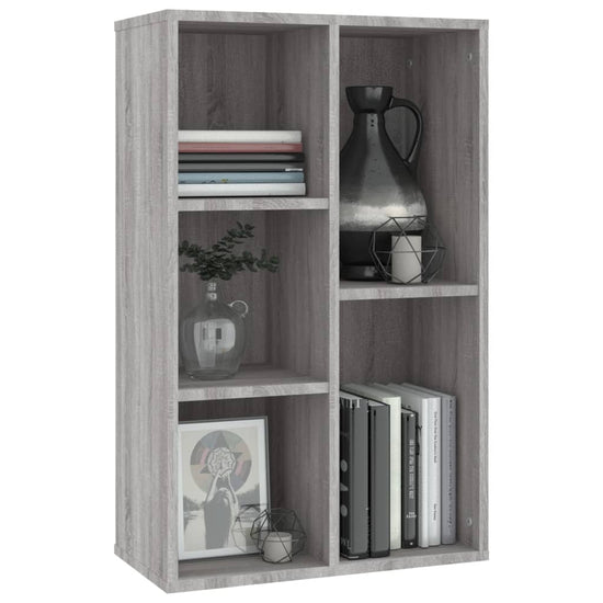 Boekenkast/dressoir 50x25x80 cm bewerkt hout sonoma grijs MeubelReus