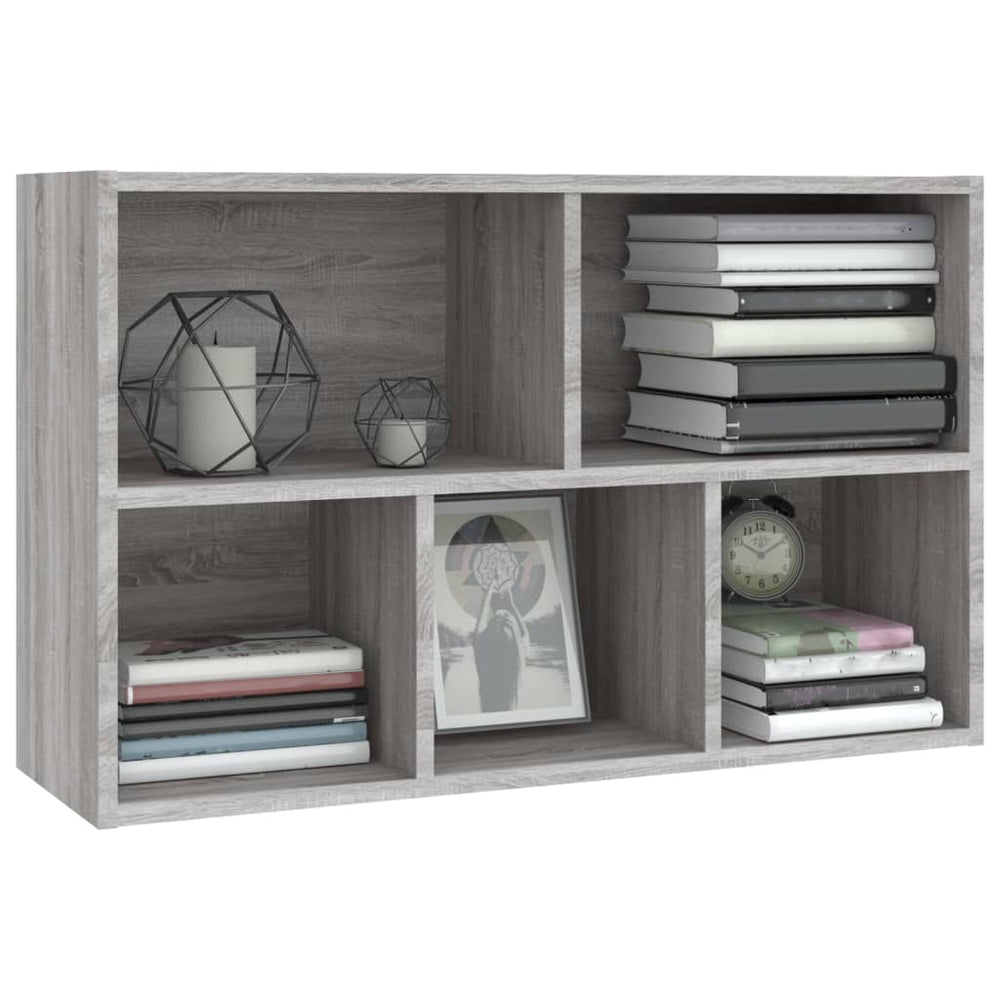 Boekenkast/dressoir 50x25x80 cm bewerkt hout sonoma grijs MeubelReus