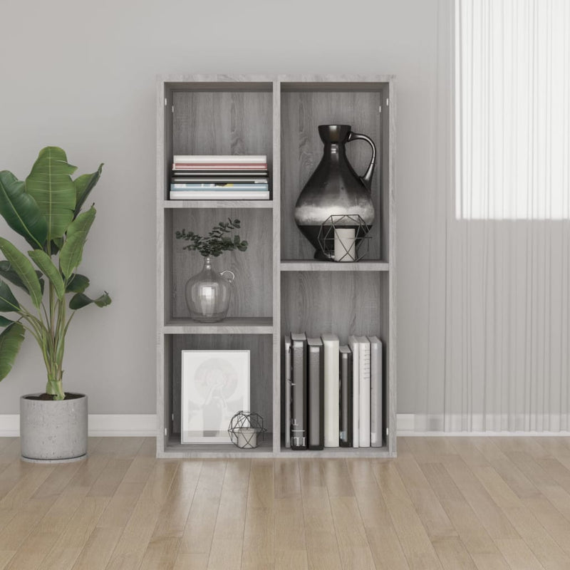 Boekenkast/dressoir 50x25x80 cm bewerkt hout sonoma grijs MeubelReus