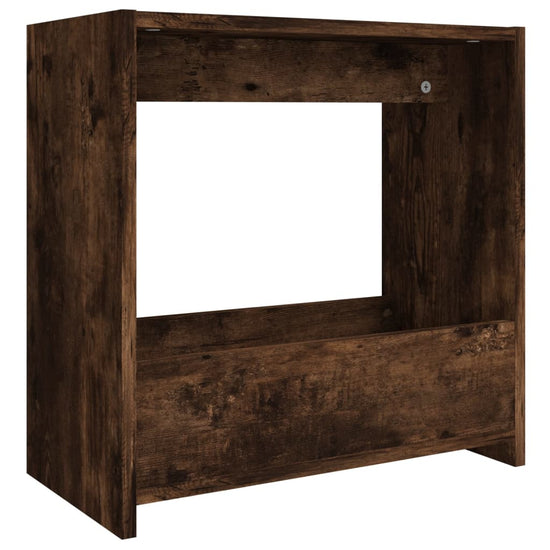 Bijzettafel 50x26x50 cm bewerkt hout gerookt eikenkleurig MeubelReus