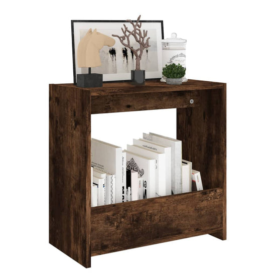 Bijzettafel 50x26x50 cm bewerkt hout gerookt eikenkleurig MeubelReus