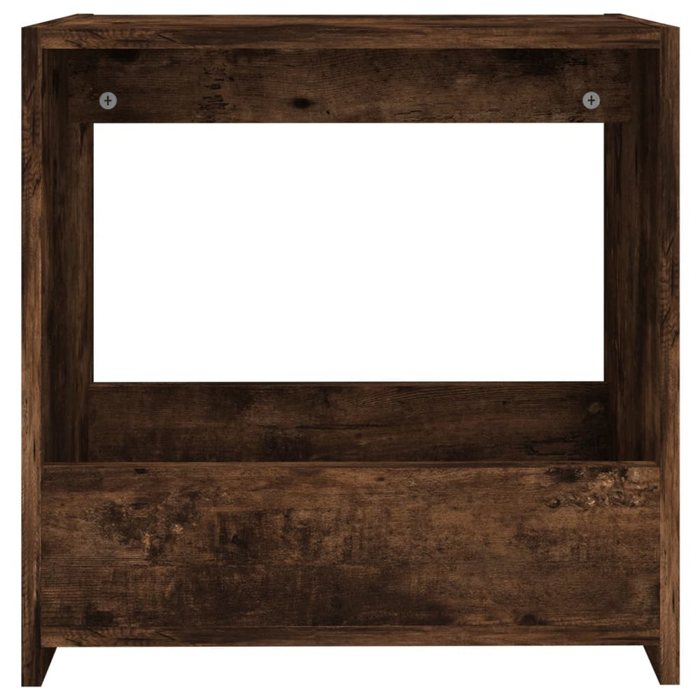 Bijzettafel 50x26x50 cm bewerkt hout gerookt eikenkleurig MeubelReus