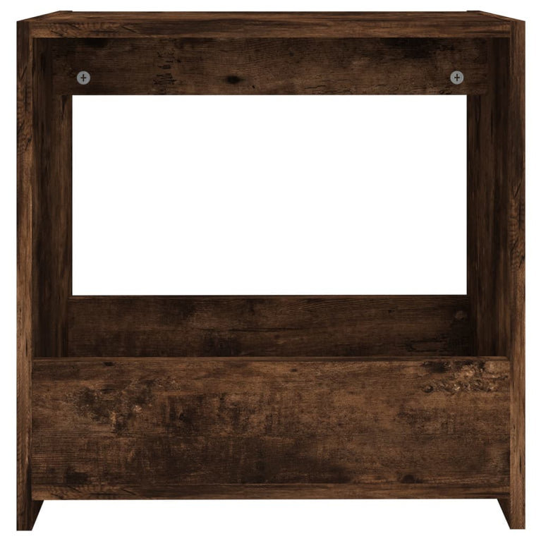 Bijzettafel 50x26x50 cm bewerkt hout gerookt eikenkleurig MeubelReus