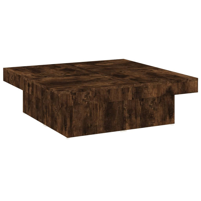 Salontafel 90x90x28 cm bewerkt hout gerookt eikenkleurig MeubelReus