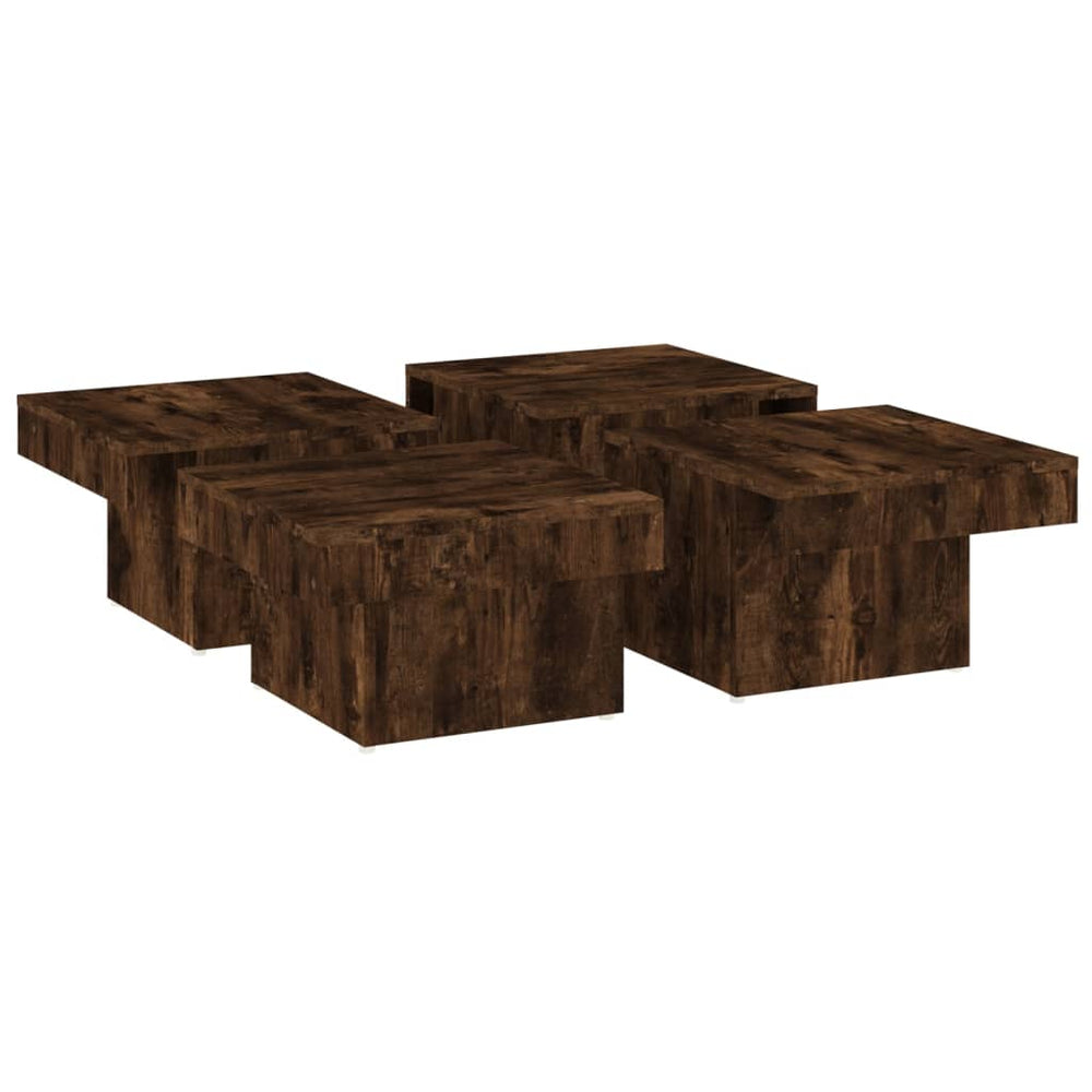 Salontafel 90x90x28 cm bewerkt hout gerookt eikenkleurig MeubelReus