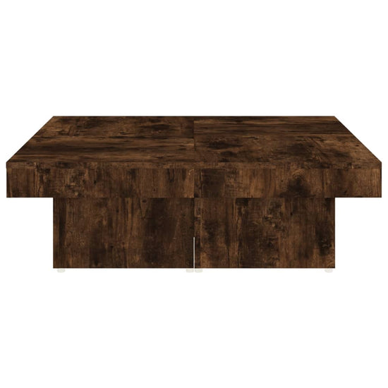 Salontafel 90x90x28 cm bewerkt hout gerookt eikenkleurig MeubelReus