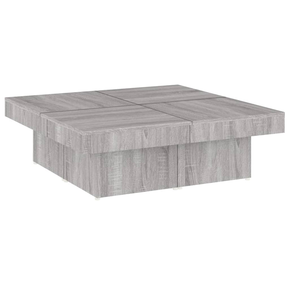 Salontafel 90x90x28 cm bewerkt hout grijs sonoma eikenkleurig MeubelReus