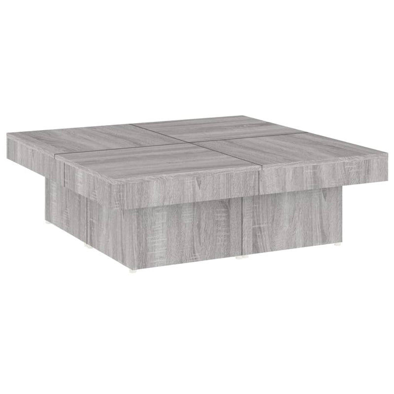 Salontafel 90x90x28 cm bewerkt hout grijs sonoma eikenkleurig MeubelReus