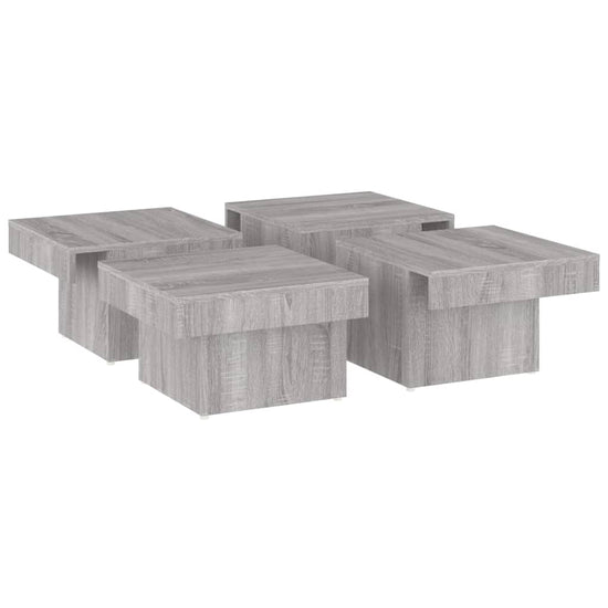 Salontafel 90x90x28 cm bewerkt hout grijs sonoma eikenkleurig MeubelReus
