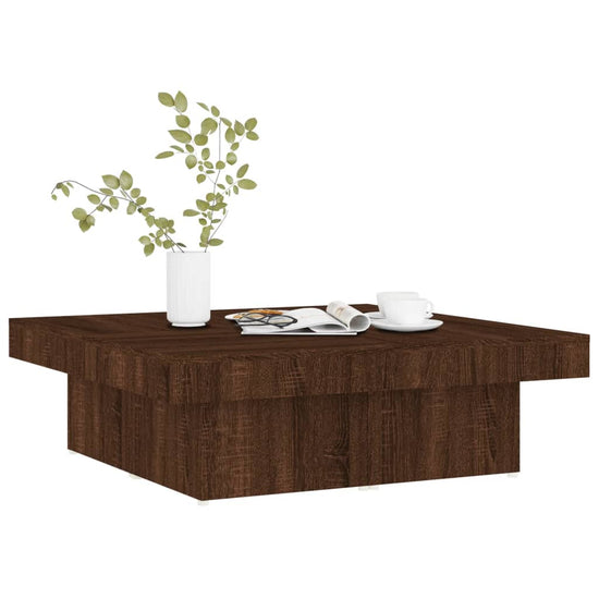 Salontafel 90x90x28 cm bewerkt hout bruin eikenkleur MeubelReus