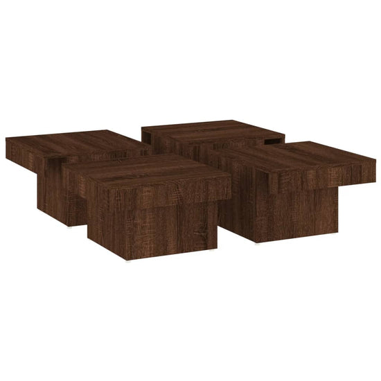 Salontafel 90x90x28 cm bewerkt hout bruin eikenkleur MeubelReus