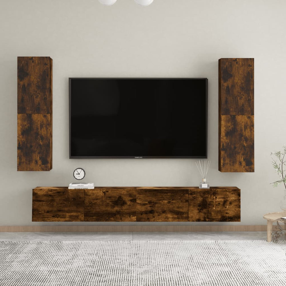 Tv-wandmeubels 2 st 30,5x30x110 cm gerookt eikenkleurig MeubelReus